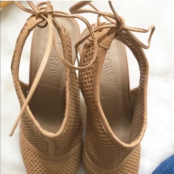 J. Crew Leather Peep-Toe Heels - Picture 2 of 6